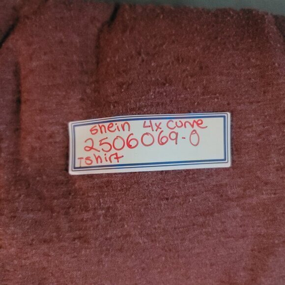 SHEIN T-Shirt Womens 4XL Red Curve V Neck Loungewear Comfort Stretch Top - Picture 10 of 10